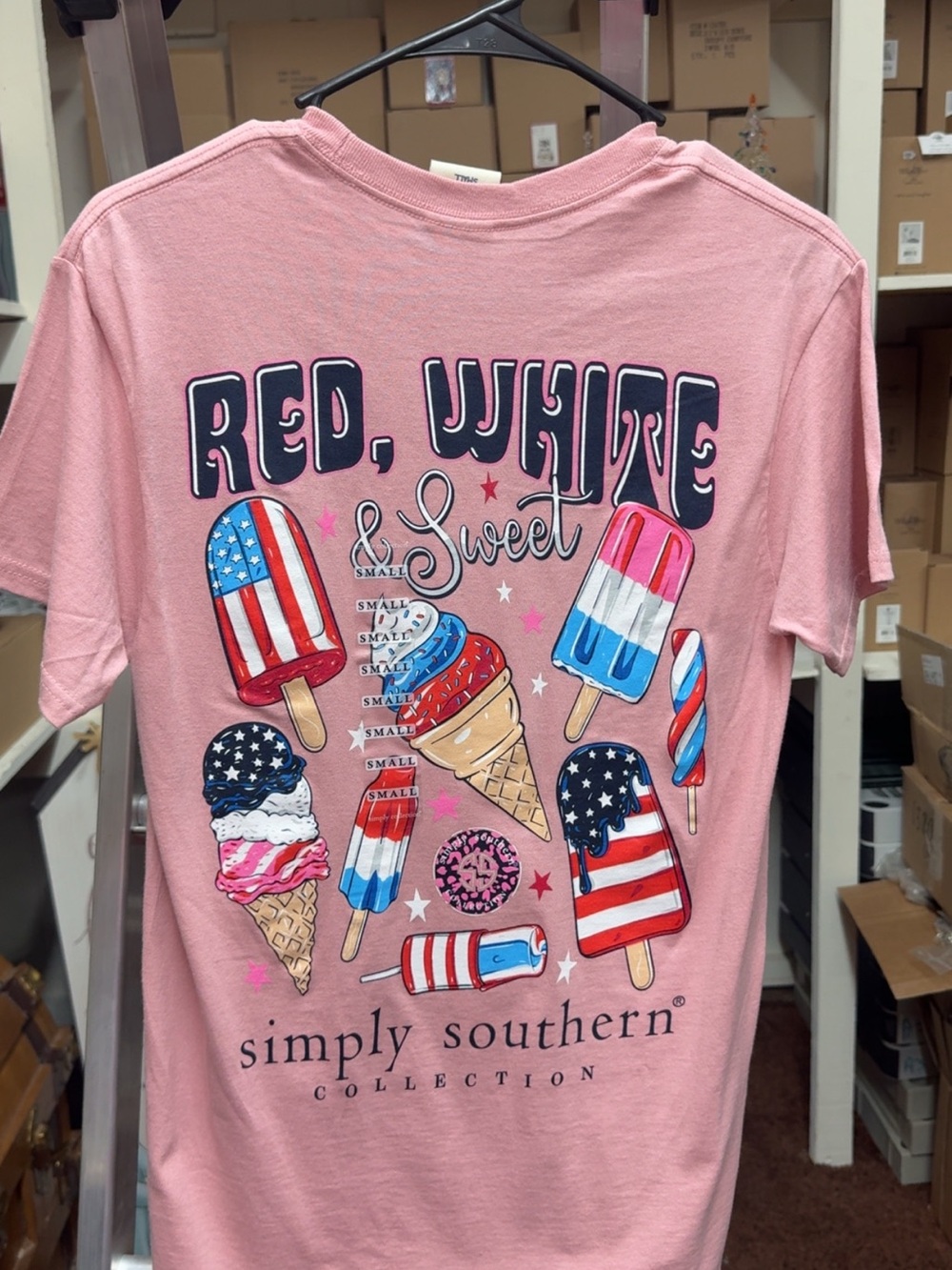 Simply Southern Pink 'Red, White & Sweet' Girls' Graphic Tee